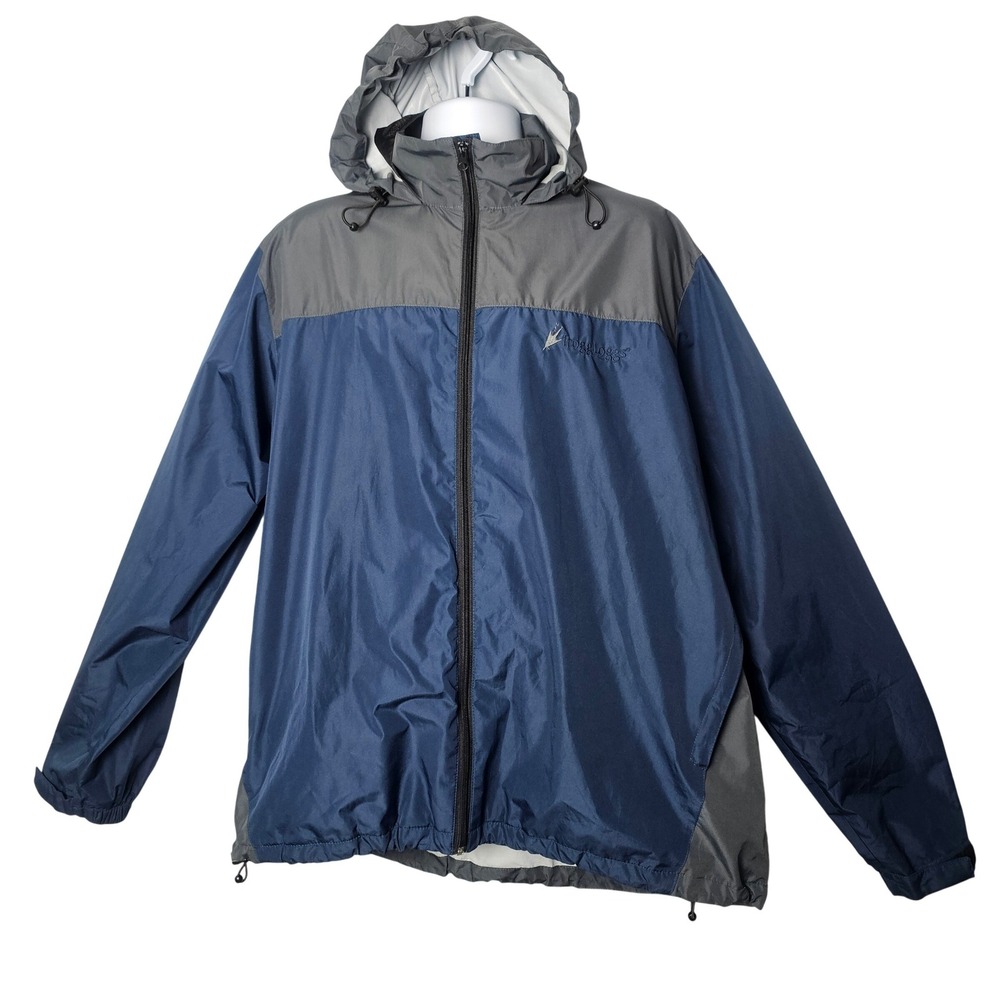 Frogg Toggs‎ Rain Jacket XL/XXL Mens Navy Blue Gray Hooded Windbreaker Gorpcore
